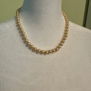 Vintage Glass Pearl Knotted Necklace